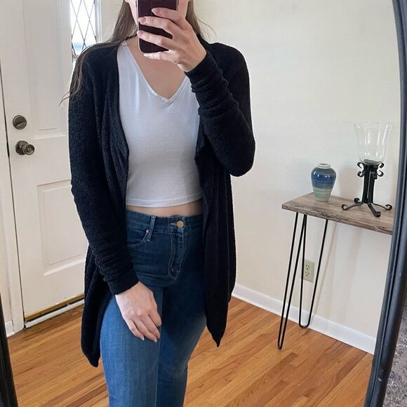 Barefoot Dreams Bamboo Chic Lite One Mile Cardigan Black XS - Picture 2 of 9